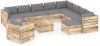 VIDAXL 12 delige Loungeset met kussens groen ge&#xEF, mpregneerd hout online kopen
