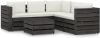 VIDAXL 6 delige Loungeset met kussens grijs ge&#xEF, mpregneerd hout online kopen