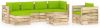 VIDAXL 7 delige Loungeset met kussens groen ge&#xEF, mpregneerd hout online kopen