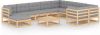 VidaXL 10 delige Loungeset met kussens massief grenenhout online kopen