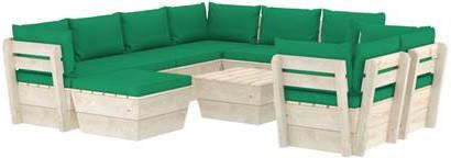 vidaXL 10 delige Loungeset met kussens pallet vurenhout