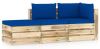 VIDAXL 3 delige Loungeset met kussens groen ge&#xEF, mpregneerd hout online kopen