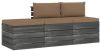 VidaXL 3 delige Loungeset met kussens pallet massief grenenhout online kopen