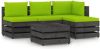 VIDAXL 5 delige Loungeset met kussens grijs ge&#xEF, mpregneerd hout online kopen