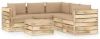 VIDAXL 6 delige Loungeset met kussens groen ge&#xEF, mpregneerd hout online kopen