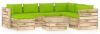 VIDAXL 8 delige Loungeset met kussens groen ge&#xEF, mpregneerd hout online kopen