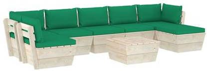 vidaXL 8 delige Loungeset met kussens pallet vurenhout