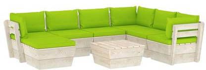 vidaXL 8 delige Loungeset met kussens pallet vurenhout
