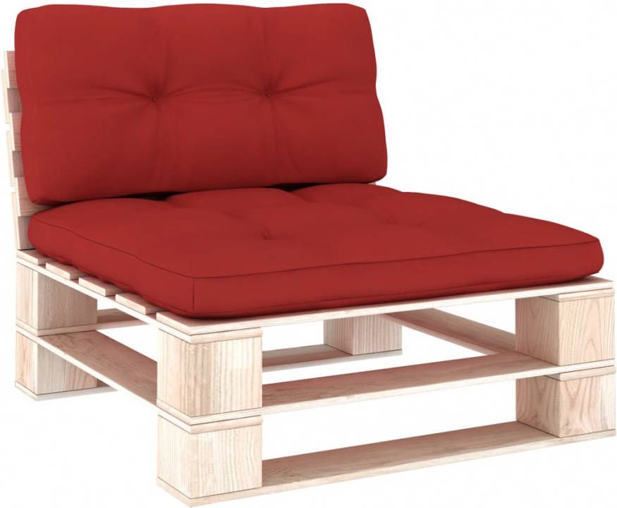 vidaXL Bankkussens pallet 2 st rood